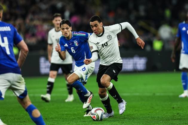 Fussball, UEFA Nations League Saison 2024 2025 Viertelfinale, Rückspiel Deutschland - Italien 23.03.2025, SIGNAL IDUNA PARK Leroy Sane (Deutschland, 19) Dortmund SIGNAL IDUNA PARK Nordrhein-Westfahlen Deutschland