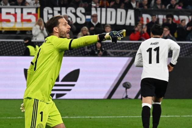 23.03.2025, xsltx, Fussball UEFA Nations League, Deutschland - Italien v.l. Oliver Baumann (Deutsche Fussball Nationalmannschaft DFB) (DFL DFB REGULATIONS PROHIBIT ANY USE OF PHOTOGRAPHS as IMAGE SEQUENCES and or QUASI-VIDEO) Dortmund