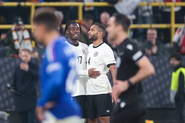 22.03.2025, UEFA Nations League, Viertelfinale, Rueckspiel, Deutschland - Italien, v. l. Yann-Aurel Bisseck (Deutschland), Jonathan Tah (Deutschland), Dortmund Signal Iduna Park NRW Deutschland xRHR-FOTO DEx Copyright: DennisxEwert RHR-FOTOx RHR-FOTO DE