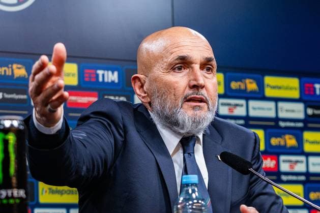 23.03.2025, Deutschland vs. Italien, Nations League, Viertelfinale-Rückspiel Pressekonferenz nach dem Spiel mit Luciano Spalletti (Italien, Chef-Trainer Coach) Copyright: xBahhoxKarax