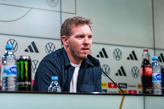 23.03.2025, Deutschland vs. Italien, Nations League, Viertelfinale-Rückspiel Pressekonferenz nach dem Spiel mit Julian Nagelsmann (Deutschland, Chef-Trainer) Copyright: xBahhoxKarax