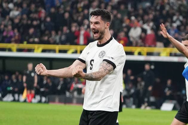 Männer Nationalmannschaft, Fussball, Nations League, 23.03.2025, Signaliduna Park, Dortmund Deutschland vs Italien , Tim Kleindienst, Deutschland, Torjubelt Aktion, Einzelbild