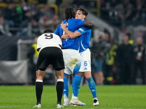 CALCIO - UEFA Nations League - Germany vs Italy Moise Kean (Italy, 9) and Samuele Ricci (Italy, 6) celebrate after a second Italy goal to make it 3-2 for Germany Dortmund Germany  Copyright: xIPAxSport ABACAx