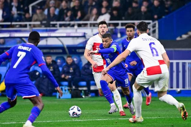 FOOTBALL : France vs Croatie - Ligue des Nations - 23 03 2025 Kylian Mbappe ( 10 - France ) during the UEFA Nations League match between France and Croatia at Stade de France on March 23, 2025 in Paris, France. ( Photo by Dante Badano PsnewZ ) - ParisFrance  Copyright: xDantexBadanox