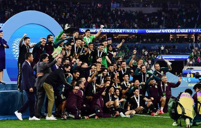RECORD DATE NOT STATED IV CONCACAF NATIONS LEAGUE 2024-2025 Mexico vs Panama - Final Players of Mexico Champions of COncacaf Nations League during the Final match between Mexican national team, Nationalteam (Mexico) and Panama as part Final Four of the Concacaf Nations League 2024-2025 at SoFi Stadium on March 23, 2025 in Inglewood, Los Angeles, California, United States. INGLEWOOD LOS ANGELES CALIFORNIA UNITED STATES  Copyright: xAdrianxMaciasx 20250323215834_CNL_2025_F_MEX_CHAMPION252