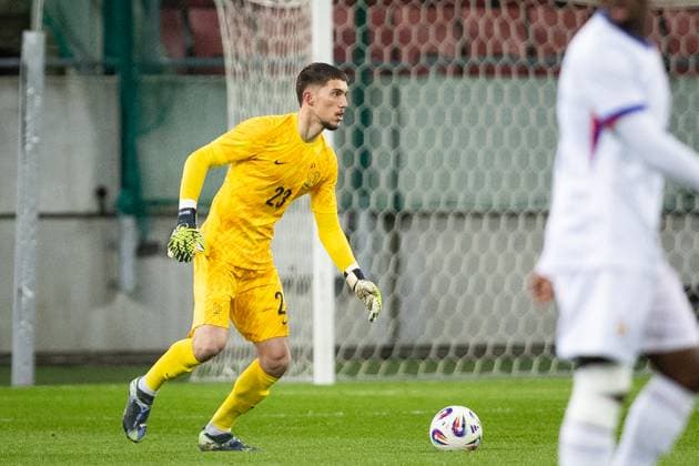 SLOVAKIA U21, U 21 - FRANCE U21 Robin Risser of France during the friendly international football match ahead of 2025 UEFA European Under-21 Championship between Slovakia U21 and France U21. Trnava, Slovakia, March 24, 2025. Photo by Branislav Racko Copyright: xx 080A8412