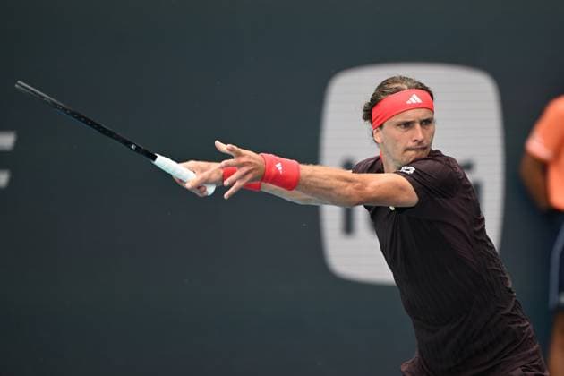 MIAMI GARDENS FL - MARCH 24: Alexander Zverev Vs Jordan Thompson during The Miami Open at Hard Rock Stadium on March 24, 2025 in Miami Gardens, Florida. Copyright: xmpi04x