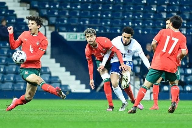 U21, U 21 England v U21 Portugal U21 International 24 03 2025. GOAL England U-21 forward Ethan Nwaneri (21) scores a goal 2-0 during the U21 international match, Länderspiel, Nationalmannschaft between U21 England and U21 Portugal at the Hawthorns, West Bromwich, United Kingdom on 24 March 2025. West Bromwich Hawthorns United Kingdom Editorial use only , Copyright: xDennisxGoodwinx PSI-21667-0011