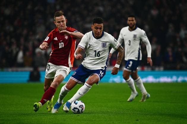 England v Latvia , London, UK - 24 Mar 2025 Morgan Rogers of England during the FIFA World Cup, WM, Weltmeisterschaft, Fussball Qualifier match between England and Latvia on the 24th March 2025 at Wembley Stadium,, London on 24 Mar 2025 London Wembley Stadium London GBR Copyright: xGeorgexWass PPAUKx PPA-175927