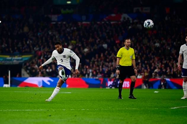 England v Latvia , London, UK - 24 Mar 2025 Goal scored by Reece James of England during the FIFA World Cup, WM, Weltmeisterschaft, Fussball Qualifier match between England and Latvia on the 24th March 2025 at Wembley Stadium,, London on 24 Mar 2025 London Wembley Stadium London GBR Copyright: xGeorgexWass PPAUKx PPA-175933
