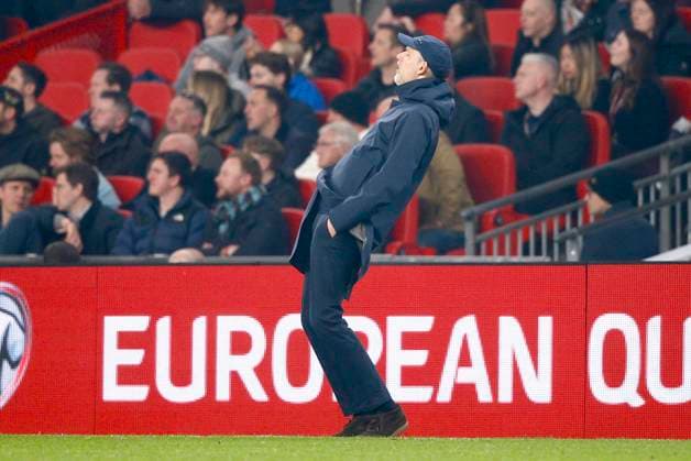 England v Latvia 2026 FIFA World Cup, WM, Weltmeisterschaft, Fussball Qualifiers England Head Coach Thomas Tuchel reacts during the 2026 FIFA World Cup Qualifiers Group K match at Wembley Stadium, London UK Newspapers OUT Copyright: xPaulxChestertonx FIL-21625-0023