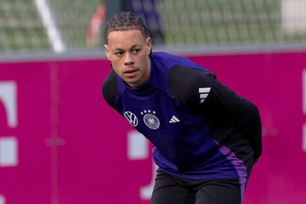 Abschlusstraining U21, U 21 Nationalmannschaft, 24.03.2025 Derry Scherhant (DFB Deutsche U21 Nationalmannschaft), Abschlusstraining U21 Nationalmannschaft, Frankfurt, DFB Campus, 24.3.2025 Copyright: xBEAUTIFULxSPORTS Gawlikx