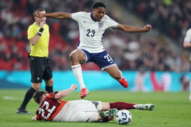 England v Latvia 24 March 2025, London - FIFA 2026 World Cup Qualifiers - England v Latvia - Myles Lewis-Skelly of England - Photo: Charlotte Wilson Offside. London UK Copyright: xCharlottexWilsonx xOffsidexOffside
