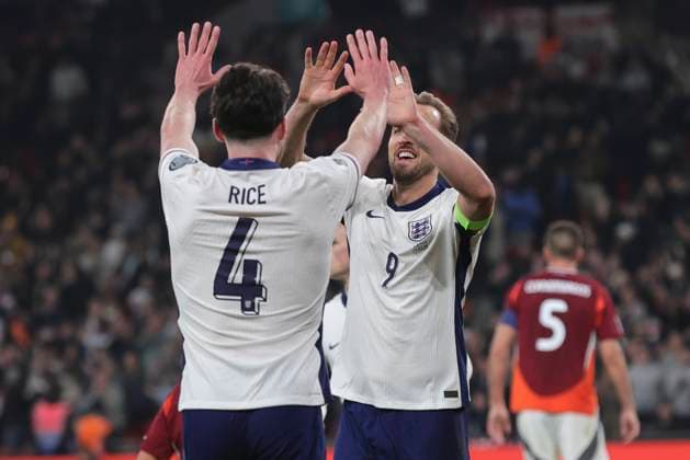 England v Latvia 2026 FIFA World Cup, WM, Weltmeisterschaft, Fussball Qualifiers Harry Kane of England celebrates scoring his sides 2nd goal during the 2026 FIFA World Cup Qualifiers Group K match at Wembley Stadium, London UK Newspapers OUT Copyright: xPaulxChestertonx FIL-21625-0067