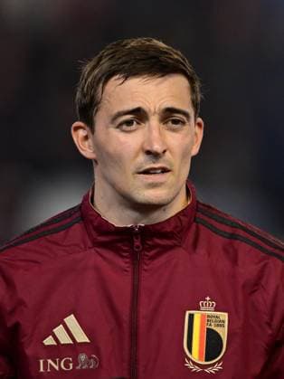 GENK - Timothy Castagne of Belgium during the UEFA Nations League playoff match between Belgi and Ukraine at the Cegeka Arena on March 23, 2025 in Genk, Belgium. ANP Hollandse Hoogte UEFA Nations League 2024 25 League A B Play-offs Second Leg 2025 xVIxANPxSportx xGerritxvanxKeulenxIVx 523038612 originalFilename: 523038612.jpg