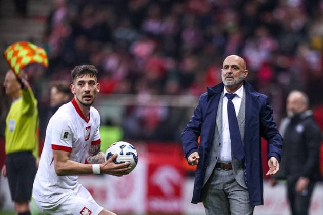 24.03.2025 WARSZAWA, STADION PGE NARODOWY PILKA NOZNA (FOOTBALL) ELIMINACJE MISTRZOSTW SWIATA FIFA 2026 ( FIFA World Cup, WM, Weltmeisterschaft, Fussball 26â ¢ UEFA Qualifiers ) MECZ POLSKA - MALTA ( GAME POLAND - MALTA ) NZ JAKUB MODER, MICHAL PROBIERZ TRENER HEAD COACH SELEKCJONER REPREZENTACJI POLSKI FOTO LUKASZ GROCHALA CYFRASPORT NEWSPIX.PL --- Newspix.pl  20250324CSLG0166