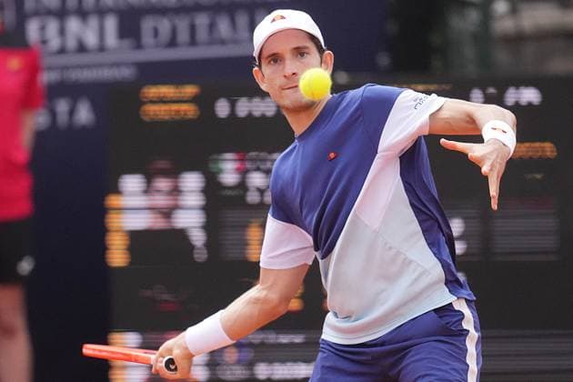 NAPLES, ITALY - MARCH 25: Francesco Passao during the ATP, Tennis Herren Challenger Tour match between Elias Ymer and Francesco Passaro on March 25, 2025 in Naples, Italy Copyright: xFOTOAGENZIAx