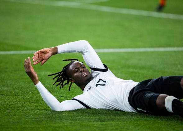 Signal-Iduna-Park, Dortmund, 23.03.2025: Yann-Aurel Bisseck of Germany falls during the UEFA Nations League Quarterfinal Match Germany v Italia.