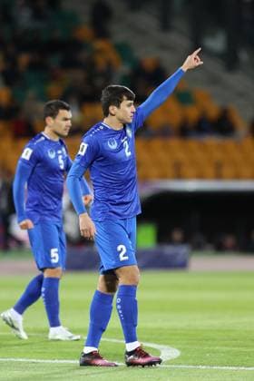 TEHRAN, IRAN - 25 March 2025 - Abdukodir Khusanov of Uzbekistan during the FIFA World Cup, WM, Weltmeisterschaft, Fussball 2026 Qualification AFC, Group A round 8 match between Iran and Uzbekistan at Azadi Stadium. Iran v Uzbekistan - FIFA World Cup 2026 Qualification national team, Nationalteam zone AFC, Group A, round 8 match. Copyright: xSFSIx2025x
