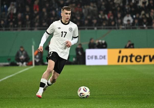25.03.2025, xjhx, Fussball Länderspiel U21, U 21 Deutschland U21 - Spanien U21 v.l. Brajan Gruda (Deutschland U21) FREISTELLER (DFL DFB REGULATIONS PROHIBIT ANY USE OF PHOTOGRAPHS as IMAGE SEQUENCES and or QUASI-VIDEO) Darmstadt
