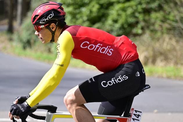 Belgian Milan Fretin of Cofidis pictured in action during the Classic Brugge-De Panne men s elite one-day cycling race, 195,6 km from Brugge to De Panne, Wednesday 26 March 2025. DIRKxWAEM  x115838529x