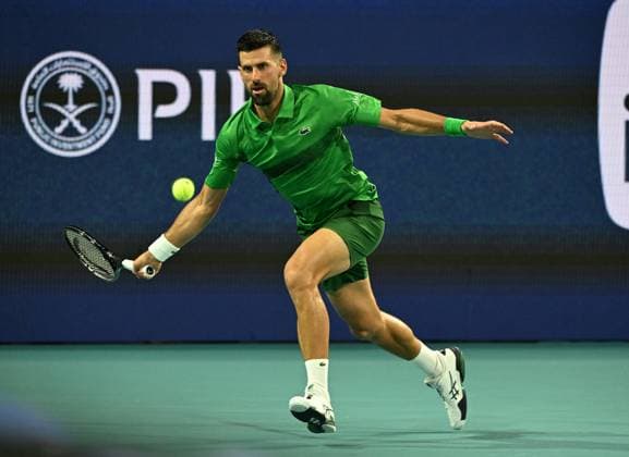 MIAMI GARDENS FL - MARCH 25 Novak Djokovic Vs Lorenzo Musetti during The Miami Open at Hard Rock Stadium on March 25, 2025 in Miami Gardens, Florida. Copyright: xmpi04x