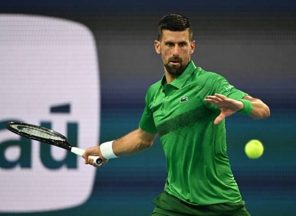 MIAMI GARDENS FL - MARCH 25 Novak Djokovic Vs Lorenzo Musetti during The Miami Open at Hard Rock Stadium on March 25, 2025 in Miami Gardens, Florida. Copyright: xmpi04x