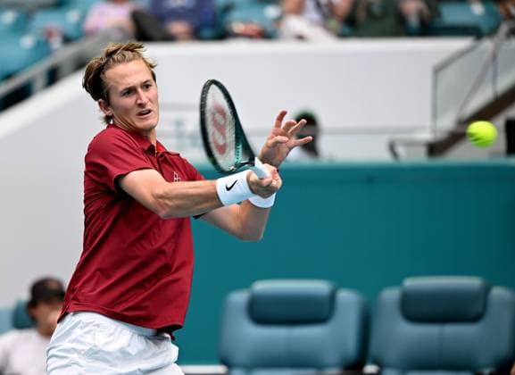 MIAMI GARDENS FL - MARCH 25 Sebastian Korda Vs GaÃ«l Monfils during The Miami Open at Hard Rock Stadium on March 25, 2025 in Miami Gardens, Florida. Copyright: xmpi04x