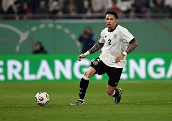 25.03.2025, xjhx, Fussball Länderspiel U21, U 21 Deutschland U21 - Spanien U21 v.l. Pharrel Nnamdi Collins (Deutschland U21) FREISTELLER (DFL DFB REGULATIONS PROHIBIT ANY USE OF PHOTOGRAPHS as IMAGE SEQUENCES and or QUASI-VIDEO) Darmstadt
