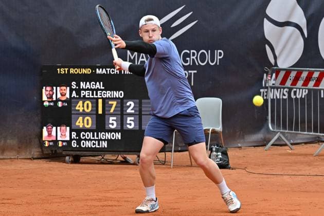Foto IPP Felice De Martino Napoli 26 03 2025 Napoli Tennis Cup 2025 ATP, Tennis Herren Challenger Nella foto: Gauthier Onclin Italy Photo Press World Copyright Napoli italy Italia ITALY  Copyright: xR4924_italyphotopressx