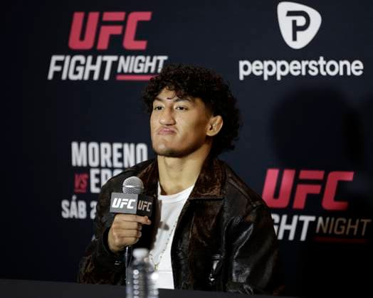 March 26, 2025, Mexico City, Mexico, MEX: RAUL ROSAS JR. speaks to the media during Media Day for UFC Fight Night Mexico City at the InternContinental Mexico City hotel in Mexico City, MX. Mexico City MEX - ZUMAs346 20250326_zsp_s346_008 Copyright: xAlejandroxSalazarx