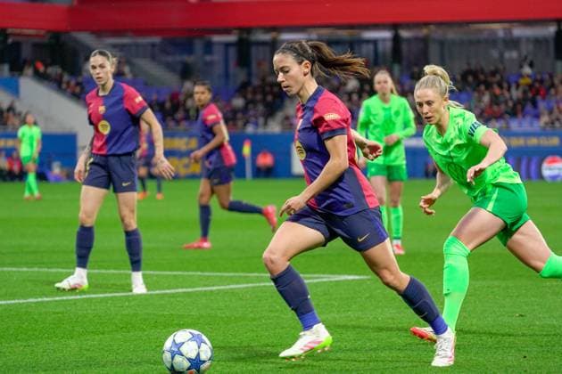 Barcelona, Spain, March 27th 2025 Aitana Bonmati during the UEFA Women s Champions League match between FC Barcelona, Barca and VfL Wolfsburg at Johan Cruyff Stadium in Barcelona, Spain (Andres Lopez Sheridan SPP) Copyright: xAndresxLopezxSheridanxx xSPPx spp-en-AnLoShSp-ALS_BCN-WLF-12