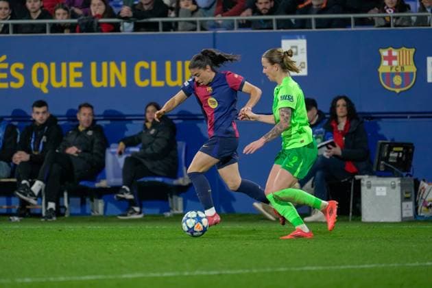 Barcelona, Spain, March 27th 2025 Judit Pujols during the UEFA Women s Champions League match between FC Barcelona, Barca and VfL Wolfsburg at Johan Cruyff Stadium in Barcelona, Spain (Andres Lopez Sheridan SPP) Copyright: xAndresxLopezxSheridanxx xSPPx spp-en-AnLoShSp-ALS_BCN-WLF-67