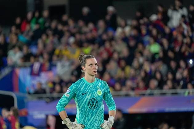 Barcelona, Spain, March 27th 2025 Anneke Borbe during the UEFA Women s Champions League match between FC Barcelona, Barca and VfL Wolfsburg at Johan Cruyff Stadium in Barcelona, Spain (Andres Lopez Sheridan SPP) Copyright: xAndresxLopezxSheridanxx xSPPx spp-en-AnLoShSp-ALS_BCN-WLF-66