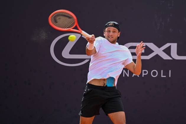 TENNIS - Eventi nazionali - Tennis Napoli Cup Federico Arnaboldi (Ita) during the match ATP, Tennis Herren Challenger Napoli Mens S Singles quarter on March 28, 2024 at Tennis Club in Napoli, Italy Napoli Italy  Copyright: xIPAxSport ABACAx
