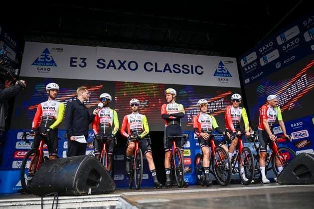 E3 Saxo Classic 2025 Cycling Race Harelbeke, Belgium - March 28 : Girmay Biniam (ERI) of Intermarche - Wanty and his teammates pictured during the Men Elite UCI World Tour 68th E3 Saxo Classic cycling race of 208 kms with start in Harelbeke and finish in Harelbeke on March 28, 2025 in Harelbeke, Belgium, 28 03 2025 ( Motordriver Kenny Verfaillie - Harelbeke Belgium  Copyright: xPeterxDexVoechtx