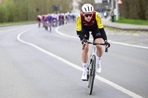British Oliver Knight of Cofidis pictured in action during the E3 Saxo Bank Classic one day cycling race, 208,8 km from and to Harelbeke, on Friday 28 March 2025. DIRKxWAEM  x116494540x