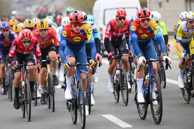 E3 Saxo Classic 2025 Cycling Race Harelbeke, Belgium - March 28 : Teutenberg Tim Torn (GER) of Lidl - Trek and Pedersen Mads (DEN) of Lidl - Trek in action during the Men Elite UCI World Tour 68th E3 Saxo Classic cycling race of 208 kms with start in Harelbeke and finish in Harelbeke on March 28, 2025 in Harelbeke, Belgium, 28 03 2025 ( Motordriver Kenny Verfaillie - Harelbeke Belgium  Copyright: xVincentxKalutx