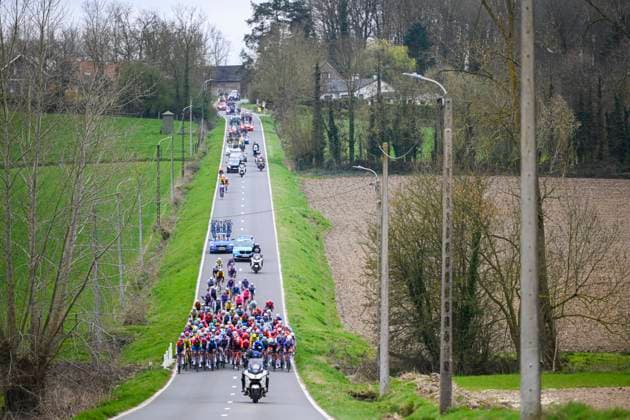 E3 Saxo Classic 2025 Cycling Race Harelbeke, Belgium - March 28 : during the Men Elite UCI World Tour 68th E3 Saxo Classic cycling race of 208 kms with start in Harelbeke and finish in Harelbeke on March 28, 2025 in Harelbeke, Belgium, 28 03 2025 ( Motordriver Kenny Verfaillie - Harelbeke Belgium  Copyright: xVincentxKalutx