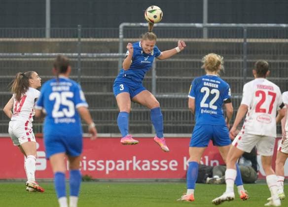 Toma Ihlenburg (FC Carl Zeiss Jena, 3) GER, 1. FC Koeln vs FC Carl Zeiss Jena, Fussball, Google Pixel Frauen Bundesliga, 18. Spieltag, Saison 2024 2025, 28.03.2025 DFL REGULATIONS PROHIBIT ANY USE OF PHOTOGRAPHS AS IMAGE SEQUENCES AND OR QUASI-VIDEO GER, 1. FC Koeln vs FC Carl Zeiss Jena, Fussball, Google Pixel Frauen Bundesliga, 18. Spieltag, Saison 2024 2025, 28.03.2025 Koeln Copyright: xEibner-Pressefoto ScottxColemanx EP_SCN