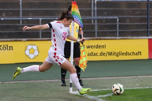 28.03.2025, xsscx, Frauen Fußball, 1. FC Köln - FC Carl Zeiss Jena, 1. Fußball Bundesliga, Franz-Kremer-Stadion, Saison 2024 2025: Martyna Wiankowska (1. FC Köln 26) DFB regulations prohibit any use of photographs as image sequences and or quasi-video. Nordrhein-Westfalen Deutschland