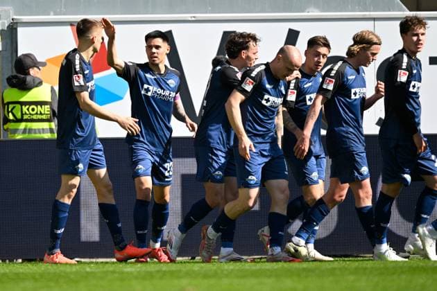Paderborn, Home Deluxe Arena, 29.03.25, GER, Herren, 2.Bundesliga, Saison 2024-2025, SC Paderborn 07 - 1.FC Koeln Bild: Marvin MEHLEM (Paderborn) jubelt nach seinem Tor zum 1:0 DFL regulations prohibit any use of photographs as image sequences and or quasi-video. NRW Deutschland