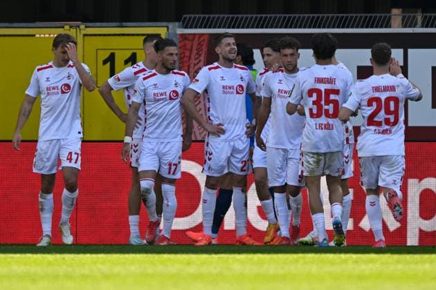 Paderborn, Home Deluxe Arena, 29.03.25, GER, Herren, 2.Bundesliga, Saison 2024-2025, SC Paderborn 07 - 1.FC Koeln Bild: Imasd RONDIC (Koeln) jubelt nach seinem Tor zum 1:1 DFL regulations prohibit any use of photographs as image sequences and or quasi-video. NRW Deutschland