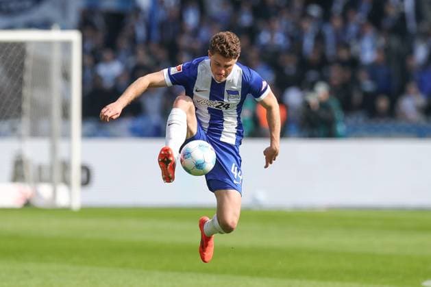 29.03.2025, xtgx, Fussball 2. Bundesliga, Hertha BSC Berlin - Karlsruher SC emspor, v.l. Linus Gechter (Hertha, 44) (DFL DFB REGULATIONS PROHIBIT ANY USE OF PHOTOGRAPHS as IMAGE SEQUENCES and or QUASI-VIDEO) Berlin