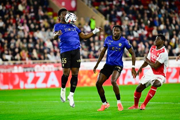 FOOTBALL : AS Monaco VS OGC Nice - Ligue 1 McDonald s - 29 03 2025 L AS Monaco recoit l OGC Nice dans le cadre de la 27e journÃ e de Ligue 1 McDonald s. Youssouf Ndayishimiye (OGCN) MonacoMonaco  Copyright: xWilliamxCannarellax