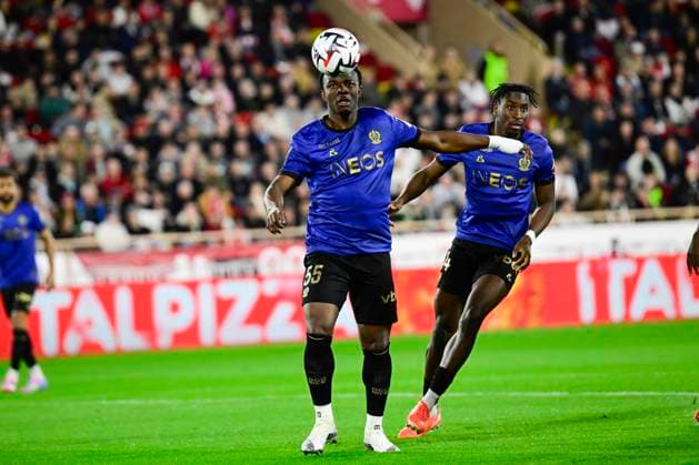 FOOTBALL : AS Monaco VS OGC Nice - Ligue 1 McDonald s - 29 03 2025 L AS Monaco recoit l OGC Nice dans le cadre de la 27e journÃ e de Ligue 1 McDonald s. Youssouf Ndayishimiye (OGCN) MonacoMonaco  Copyright: xWilliamxCannarellax