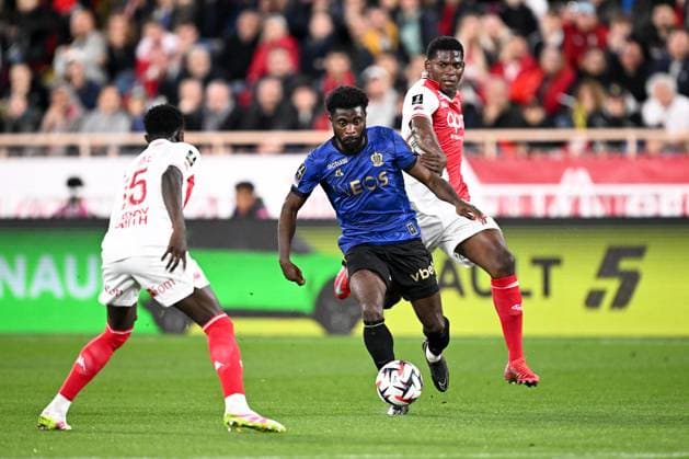 AS Monaco v OGC Nice - Ligue 1 McDonald s 2024 2025 36 Breel EMBOLO (asm) - 07 Jeremie BOGA (ogcn) during the Ligue 1 match between Monaco and Nice at Stade Louis II on March 29, 2025 in Monaco, Monaco. Monaco Monaco  Copyright: xFEPx 776301621