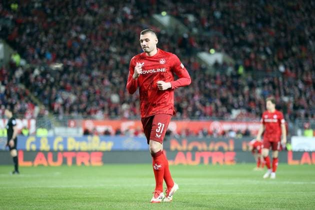 29.03.2025, xrekx, Fussball 2.Bundesliga, 1.FC Kaiserslautern - Fortuna Duesseldorf v.l. Luca Sirch (1.FC Kaiserslautern) (DFL DFB REGULATIONS PROHIBIT ANY USE OF PHOTOGRAPHS as IMAGE SEQUENCES and or QUASI-VIDEO) Kaiserslautern