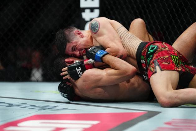 March 29, 2025, Mexico City, Mexico, Las Vegas, Nv, United States: Brandon Moreno and Steve Erceg meet in the octagon for a 5-round bout at UFC Fight Night - Moreno vs Erceg at Arena CDMX on March 29, 2025 in Mexico City, Mexico ( PxImages) Mexico City, Mexico United States - ZUMAp175 20250329_zsa_p175_662 Copyright: xLouisxGrassex