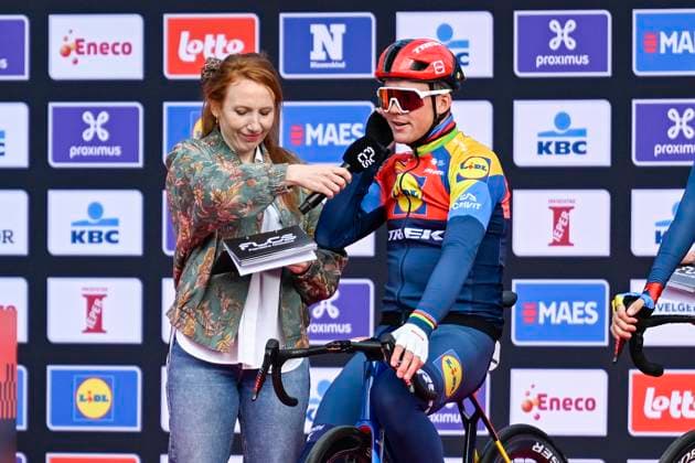 Gent - Wevelgem in Flanders Fields 2025 WEVELGEM, BELGIUM - MARCH 27 : Pedersen Mads (DEN) of Lidl - Trek on stage before the start of the race pictured during 87th edition of the UCI World Tour Gent - Wevelgem in Flanders Fields cycling race for Men Elite with start in Ieper and finish in Wevelgem after 250 km on March 27, 2025 in Wevelgem, Belgium, 27 03 2025 Wevelgem Belgium  Copyright: xJanxDexMeuleneirx